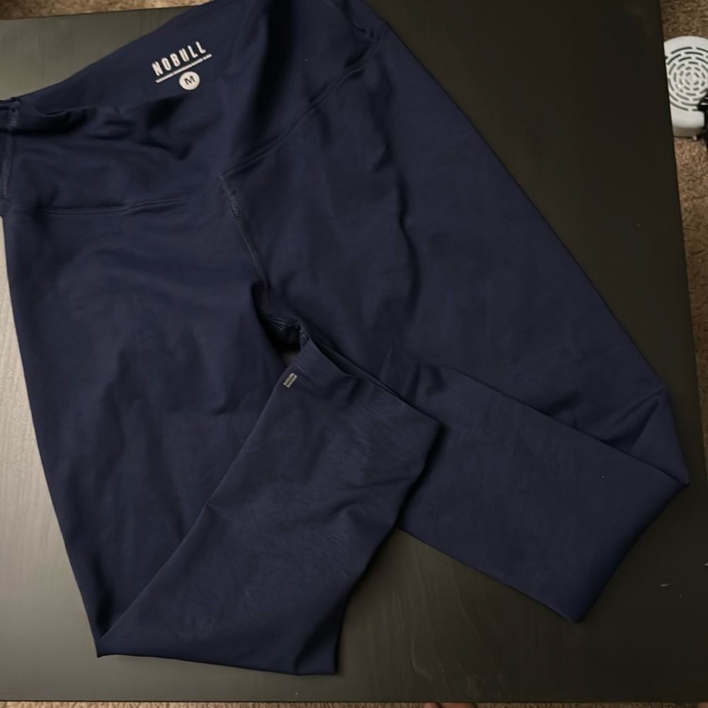 Nobull HIGH-RISE CROP (PLUSH HEATHER) - DARK NAVY HEATHER / Medium